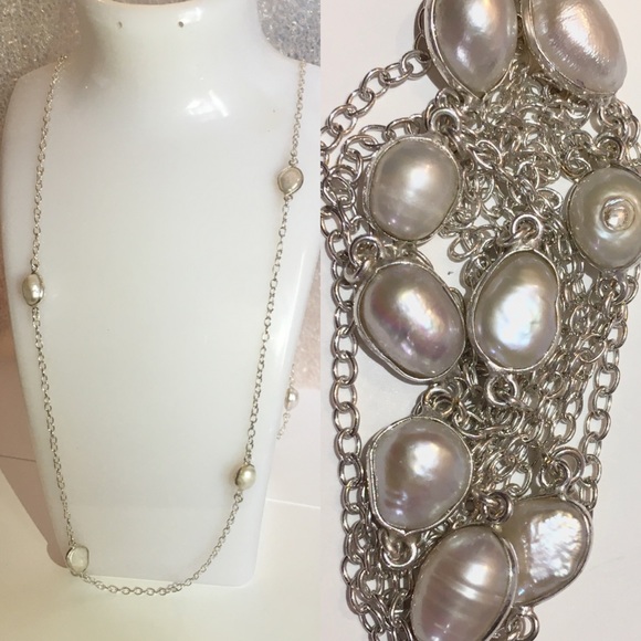 3x Honey Citrine Garnet Quartz BIWA Pearl Necklace - Picture 7 of 11